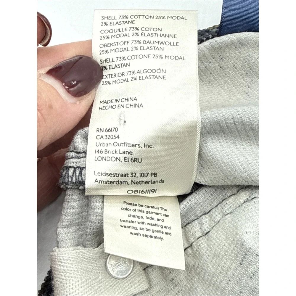 Anthropologie Pilcro The Icon Flare Low Rise Navy Corduroy Print Jeans Size 23 - Picture 11 of 13